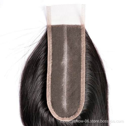 Unprocessed Virgin Cuticle Aligned Human Hair Vendors  2*6 Lace Closures Brazilian Hair